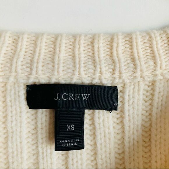 J Crew Cream Pom Pom Wool Sweater - Picture 4 of 5